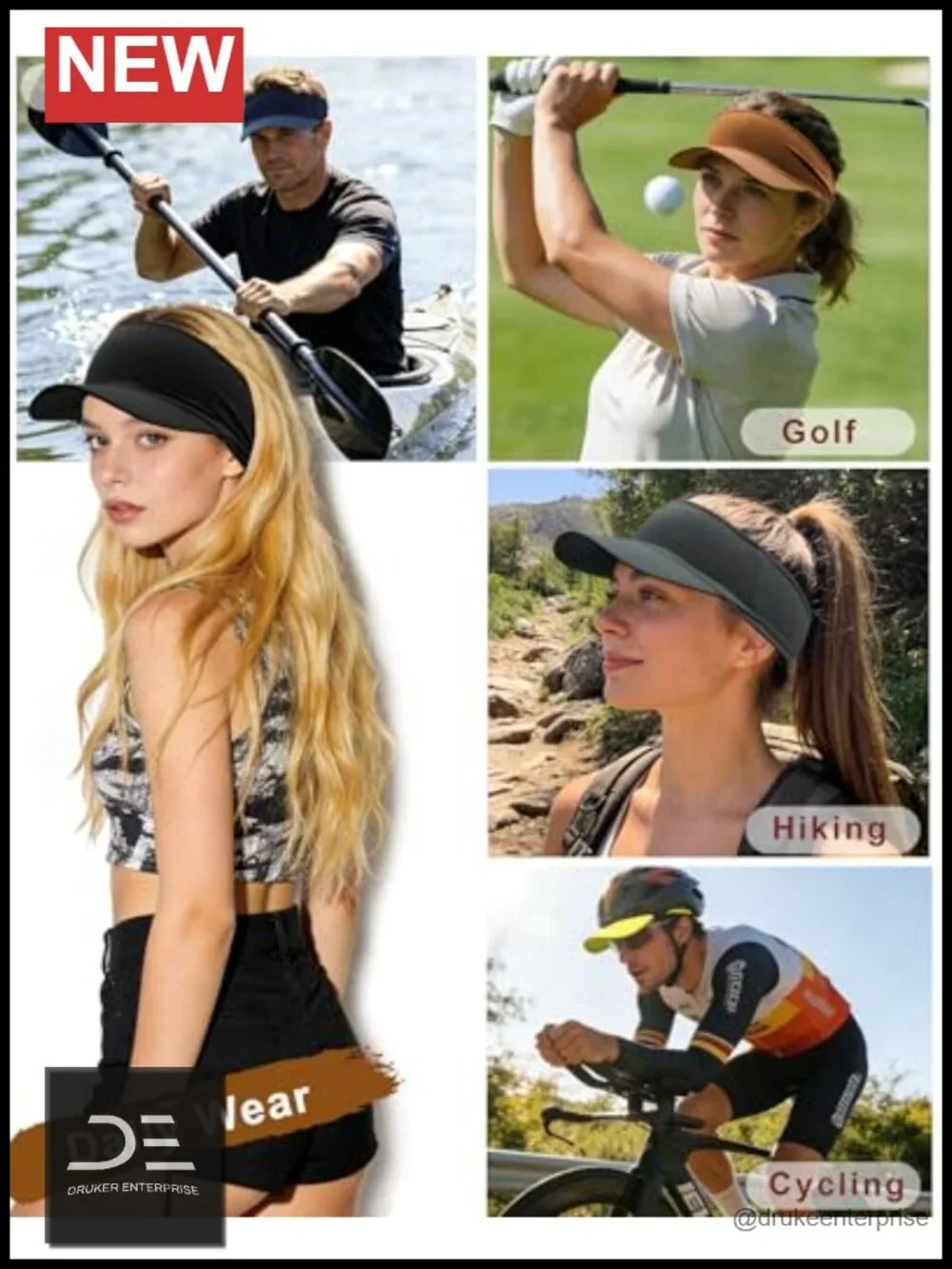 Cooling Stretchy Visor Hat Unisex Sun Visor UPF 50 Lightweight Sports